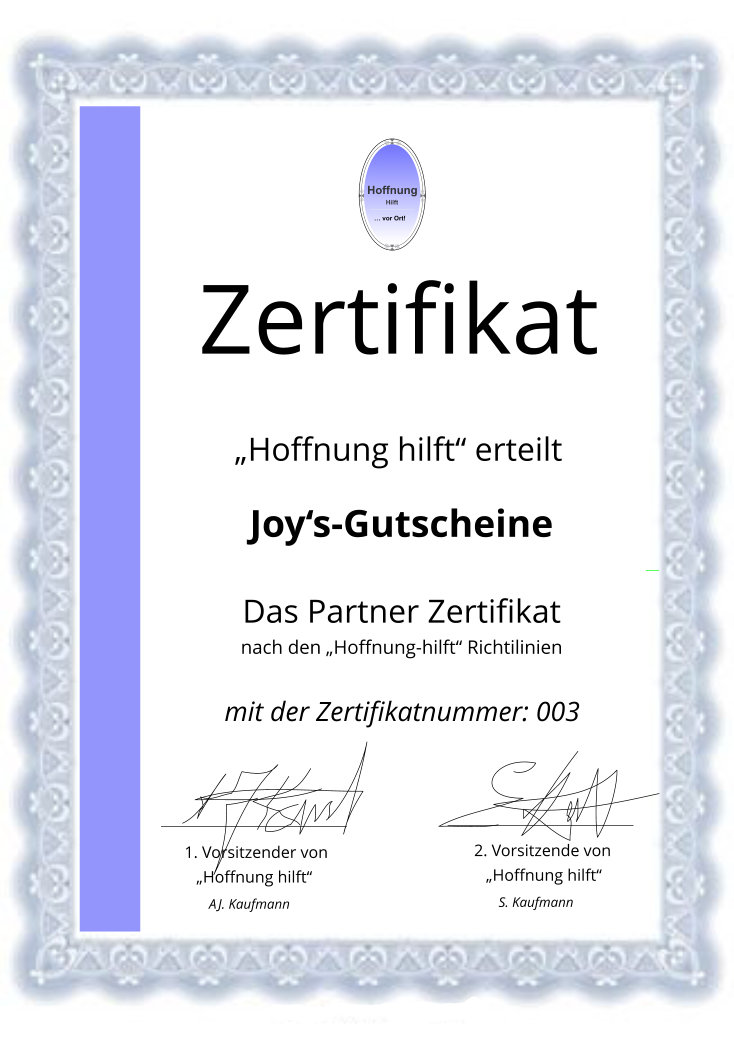 Zertifizierter Partner von hoffnung-hilft hoffnung-hilft zertifikat
